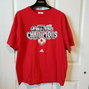 Adidas Mens XL 2004 World Series Champions Boston Red Sox Red T-Shirt EUC